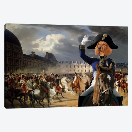 Dachshund Napoleon At The Parade Canvas Print #NDG1005} by Nobility Dogs Canvas Wall Art