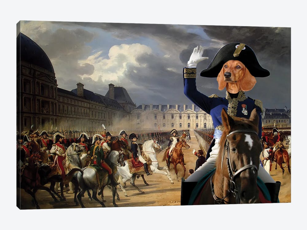 Dachshund Napoleon At The Parade by Nobility Dogs 1-piece Canvas Art