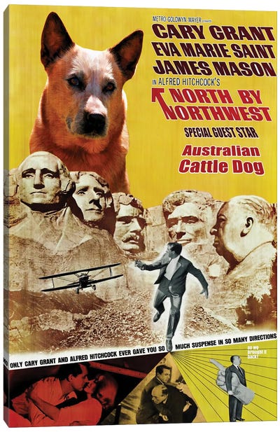 Australian Cattle Dog North By Northwest Movie Poster Canvas Art Print