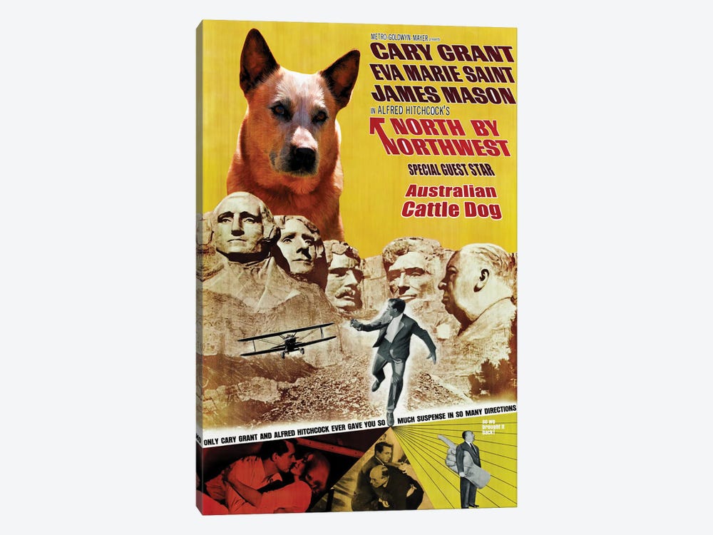 Australian Cattle Dog North By Northwest Movie Poster by Nobility Dogs 1-piece Canvas Wall Art