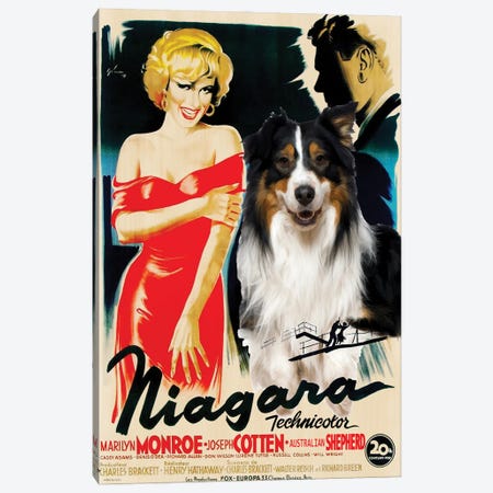 Australian Shepherd Niagara Movie Canvas Print #NDG1023} by Nobility Dogs Canvas Print