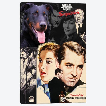 Beauceron Suspicion Movie Canvas Print #NDG1031} by Nobility Dogs Canvas Wall Art