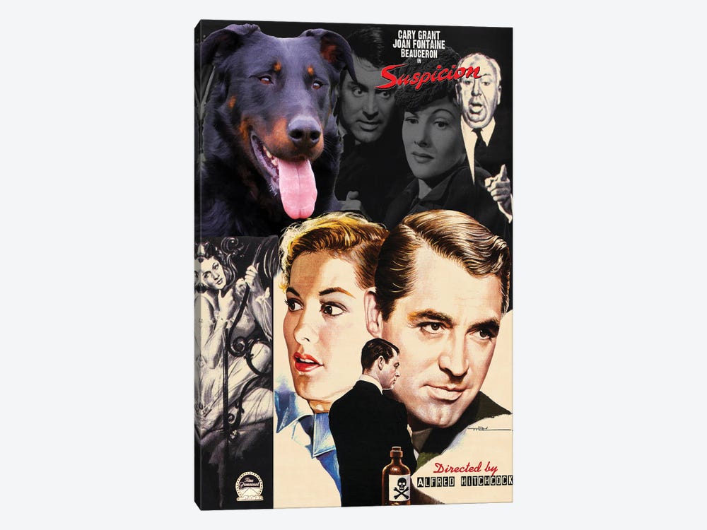 Beauceron Suspicion Movie by Nobility Dogs 1-piece Canvas Print