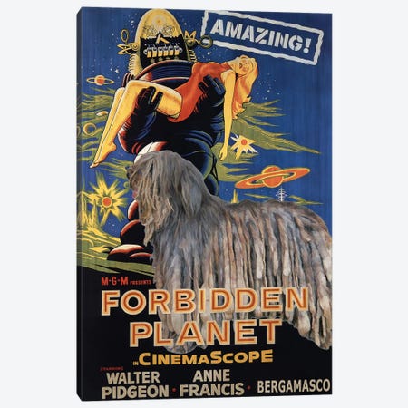 Bergamasco Forbidden Planet Movie Canvas Print #NDG1035} by Nobility Dogs Canvas Art Print