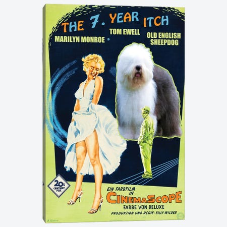 Old English Sheepdog The Seven Year Itch Canvas Print #NDG1041} by Nobility Dogs Art Print