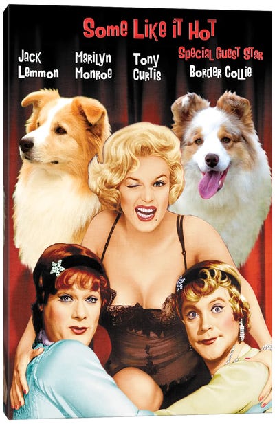 Border Collie Some Like It Hot Canvas Art Print - Golden Age of Hollywood Art