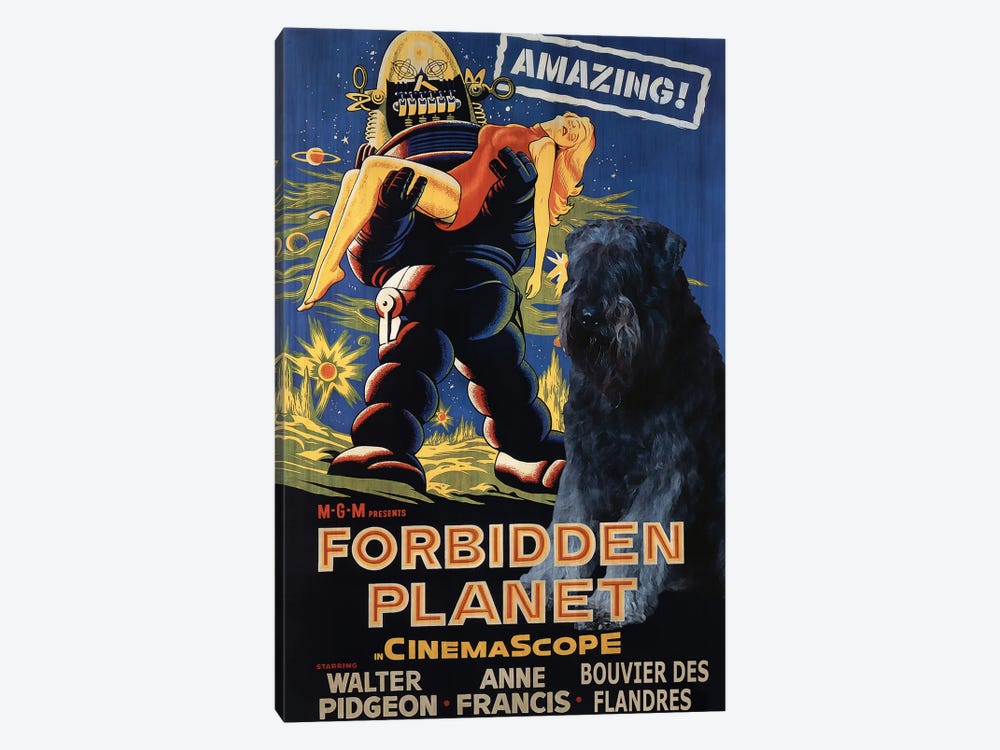 Bouvier Des Flandres Forbidden Planet by Nobility Dogs 1-piece Canvas Art