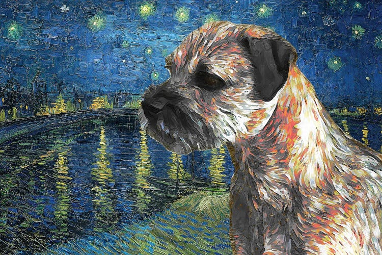 Border Terrier Starry Night Over The Rhone