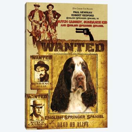 English Springer Spaniel Butch Cassidy And The Sundance Kid Canvas Print #NDG1064} by Nobility Dogs Canvas Wall Art