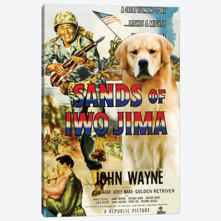 Golden Retriever Sands Of Iwo Jima Canvas Print #NDG1085} by Nobility Dogs Canvas Artwork