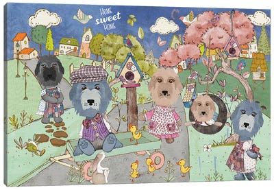 Irish Wolfhound Home Sweet Home Canvas Art Print
