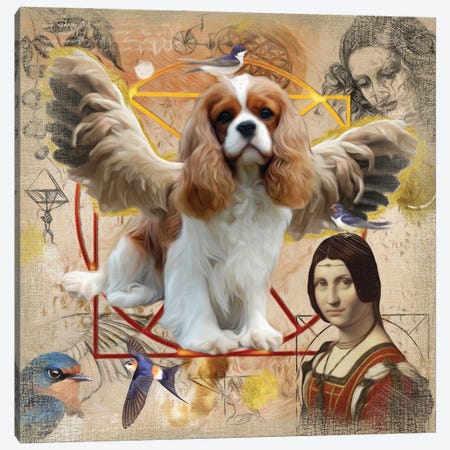 Cavalier King Charles Spaniel Angel Da Vinci Canvas Print #NDG10} by Nobility Dogs Canvas Art Print