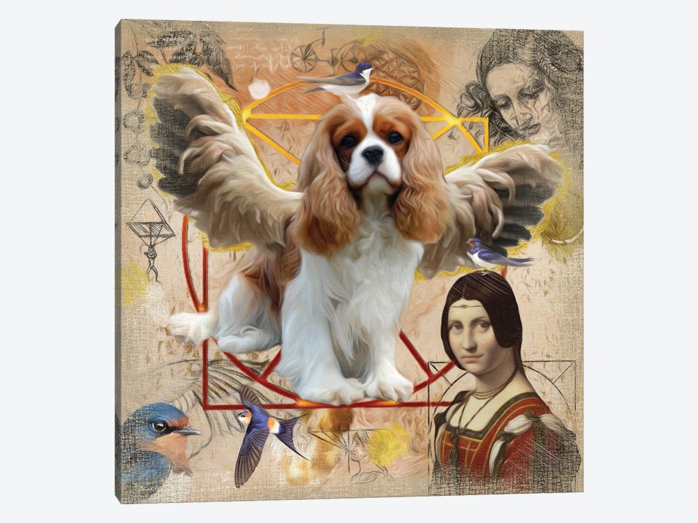 Cavalier King Charles Spaniel Angel Da Vinci 1-piece Canvas Print
