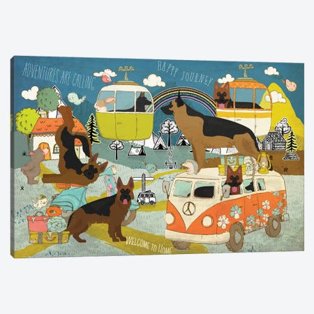 German Shepherd Happy Journey Canvas Print #NDG1112} by Nobility Dogs Canvas Print