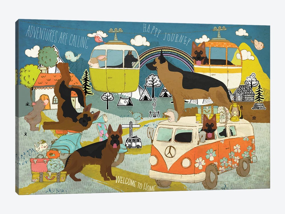 German Shepherd Happy Journey by Nobility Dogs 1-piece Art Print