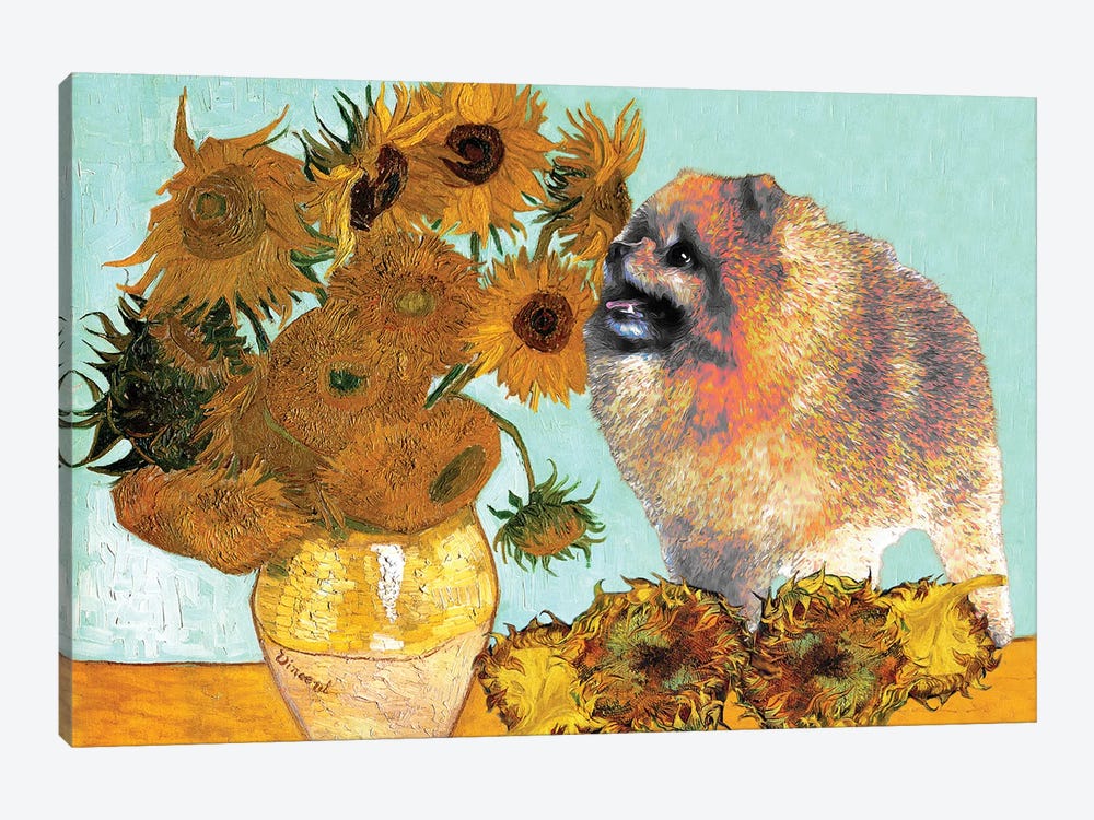 Pomeranian Sunflowers by Nobility Dogs 1-piece Art Print