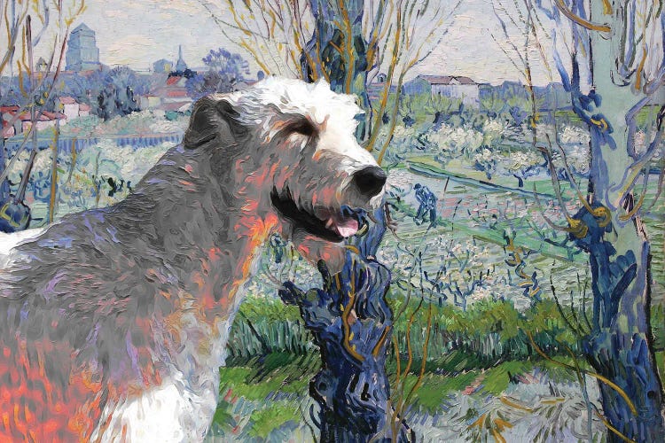 Irish Wolfhound Orchard In Blossom