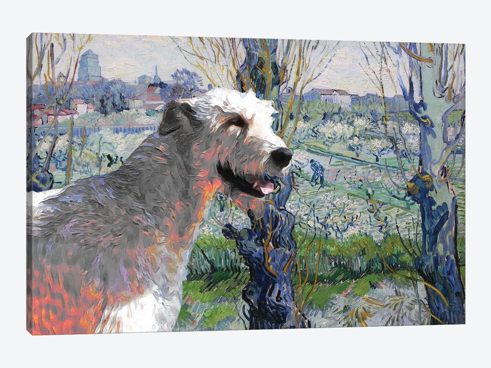 Irish Wolfhound Orchard In Blossom by Nobility Dogs 1-piece Art Print
