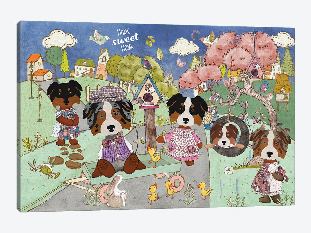 Australian Shepherd Home Sweet Home by Nobility Dogs 1-piece Canvas Art Print