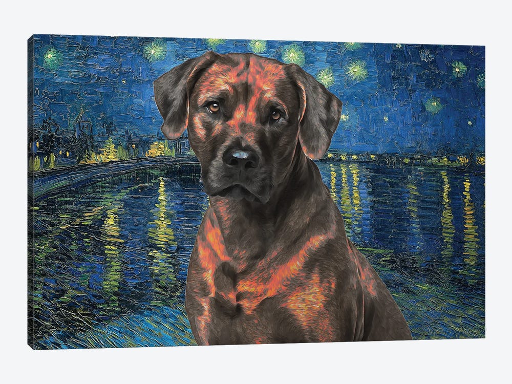 Rhodesian Ridgeback Starry Night Over The Rhone by Nobility Dogs 1-piece Art Print