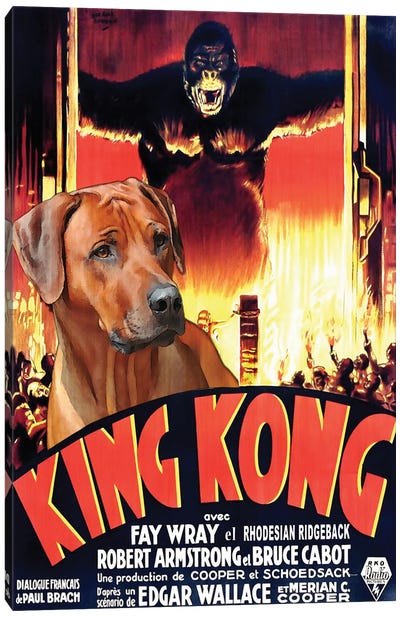 Rhodesian Ridgeback King Kong Canvas Art Print - Golden Age of Hollywood Art
