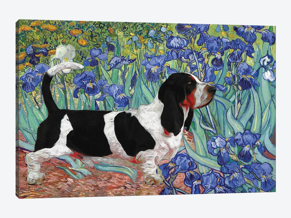 Basset Hound Irises by Nobility Dogs 1-piece Canvas Print