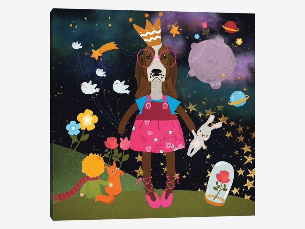 Basset Hound Pink Little Princess by Nobility Dogs 1-piece Art Print