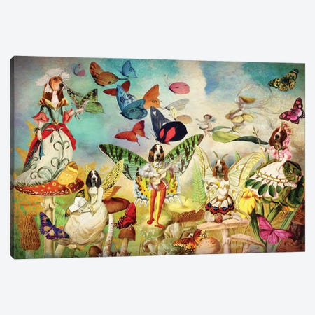 Basset Hound Fairy Queen Canvas Print #NDG1149} by Nobility Dogs Canvas Artwork