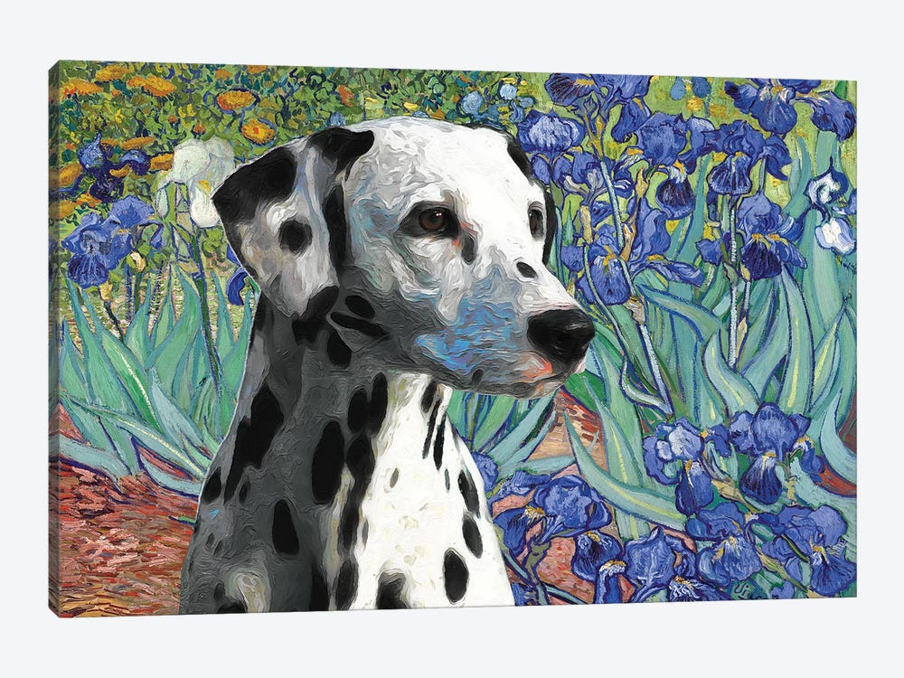 Dalmatian Dog Irises by Nobility Dogs 1-piece Canvas Wall Art