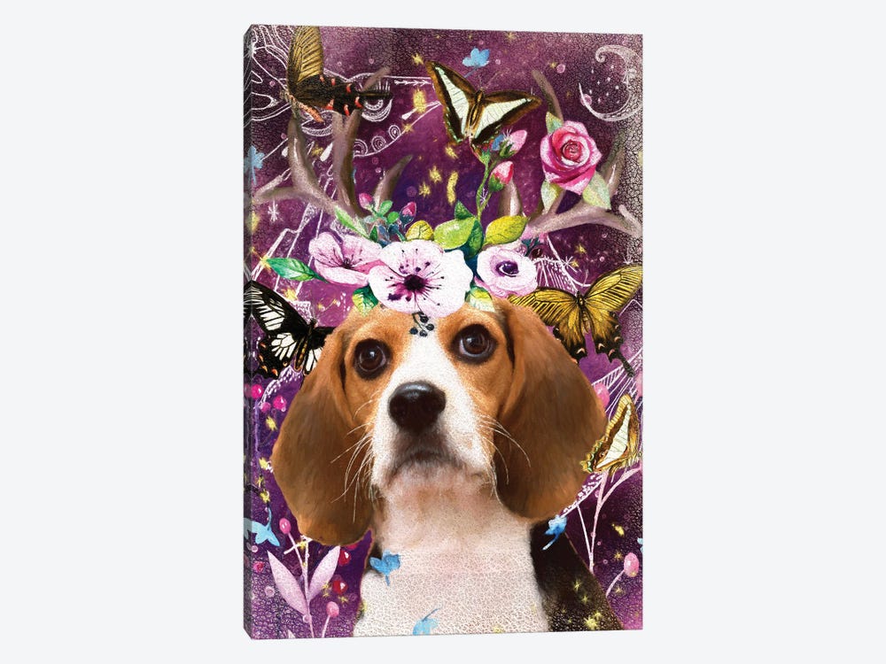 Beagle With Antlers by Nobility Dogs 1-piece Canvas Wall Art