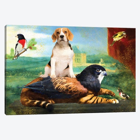 Beagle And Griffin Canvas Print #NDG1158} by Nobility Dogs Canvas Print