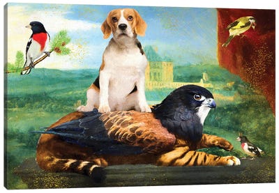 Beagle And Griffin Canvas Art Print - Beagle Art