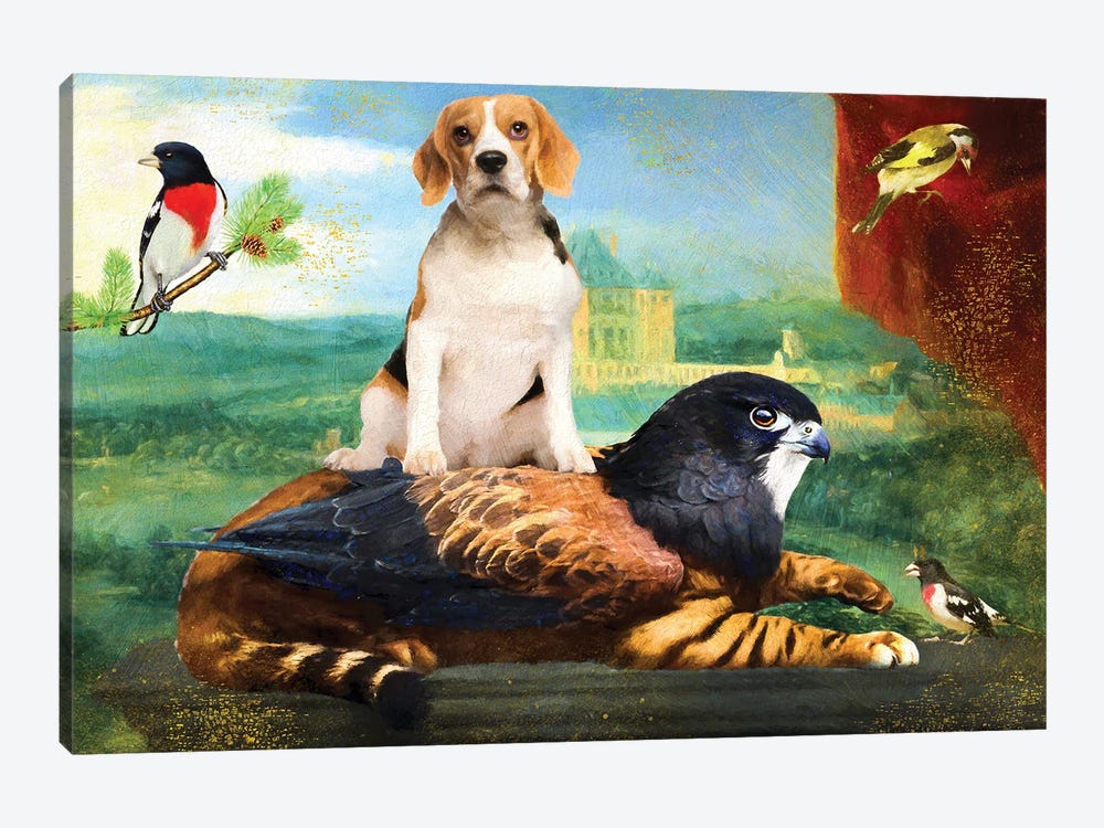 Beagle And Griffin by Nobility Dogs 1-piece Canvas Art Print