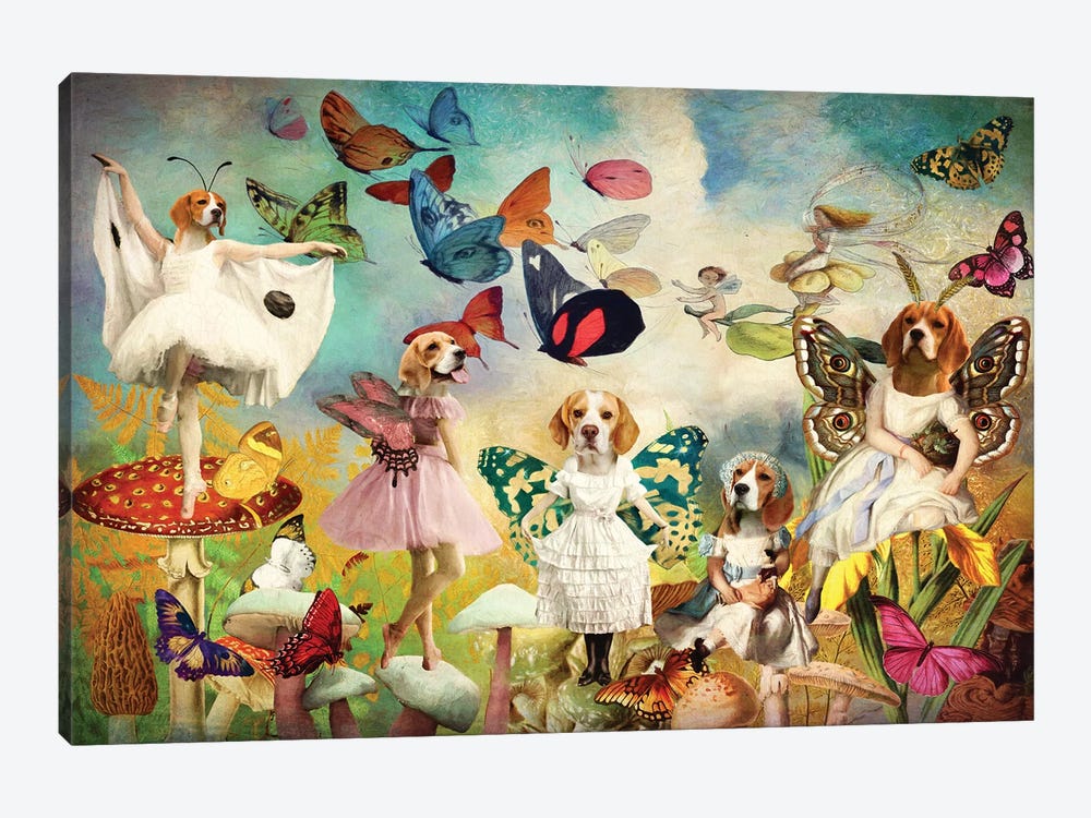 Beagle Fairy Queen by Nobility Dogs 1-piece Canvas Artwork