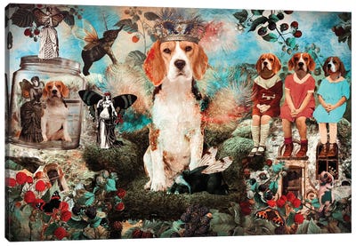 Beagle Paradise Garden Canvas Art Print - Beagle Art