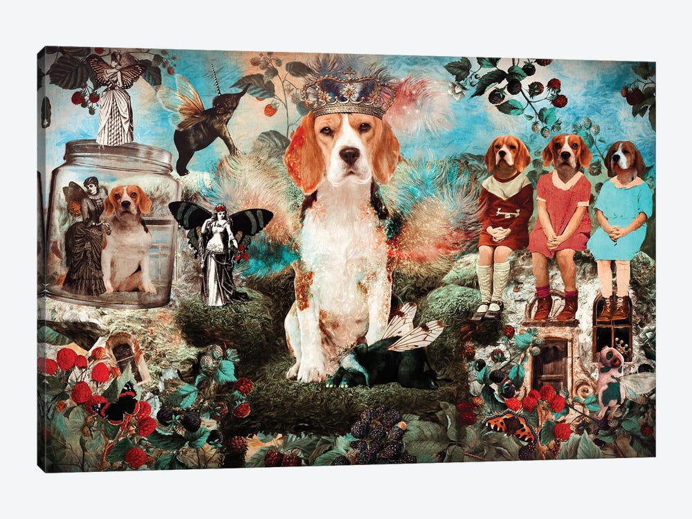 Beagle Paradise Garden by Nobility Dogs 1-piece Canvas Art Print