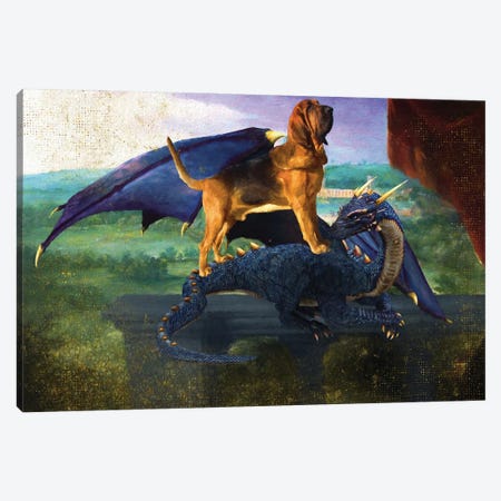 Bloodhound And Blue Dragon Canvas Print #NDG1163} by Nobility Dogs Canvas Art