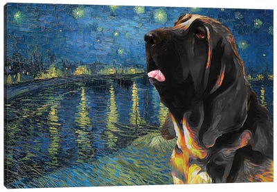 Bloodhound Starry Night Over The Rhone Canvas Art Print - Bloodhound Art