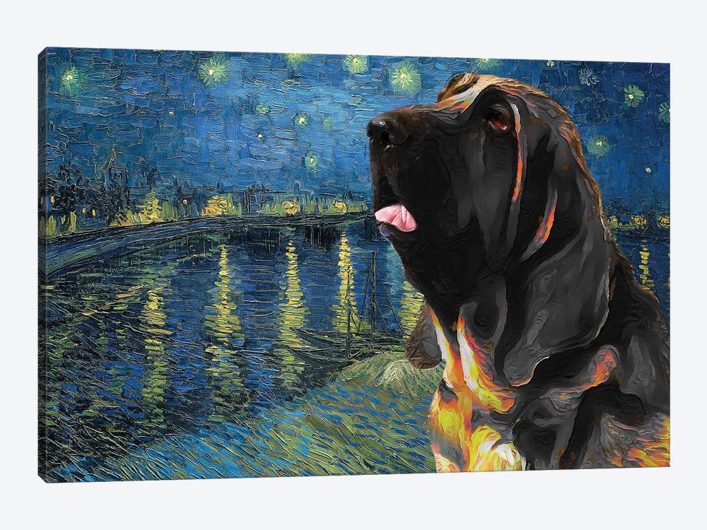 Bloodhound Starry Night Over The Rhone 1-piece Canvas Art