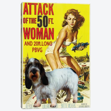 Petit Basset Attack Of The 50Ft Woman Canvas Print #NDG1168} by Nobility Dogs Canvas Art