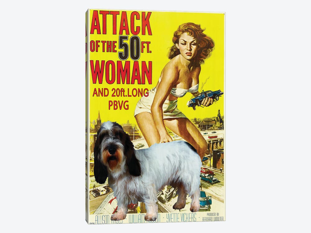 Petit Basset Attack Of The 50Ft Woman by Nobility Dogs 1-piece Canvas Wall Art