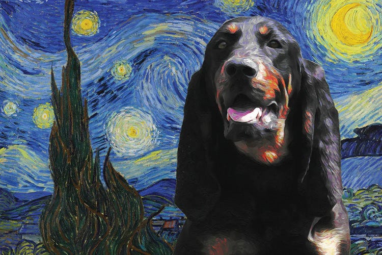 Black And Tan Coonhound The Starry Night