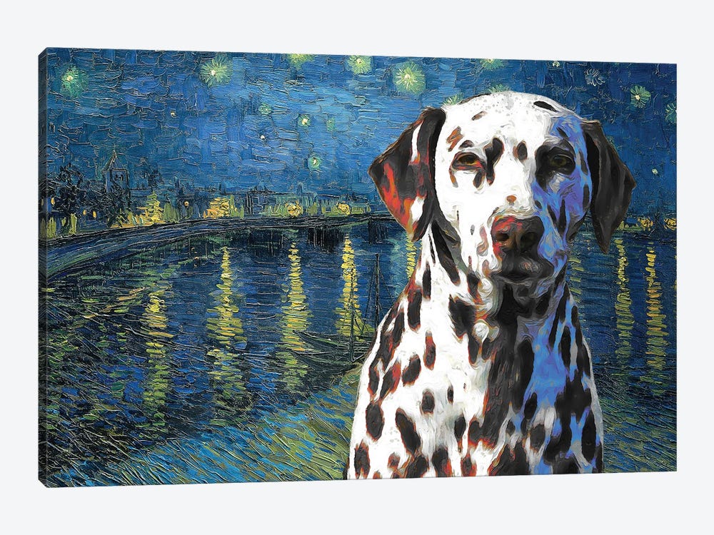 Dalmatian Starry Night Over The Rhone by Nobility Dogs 1-piece Canvas Print