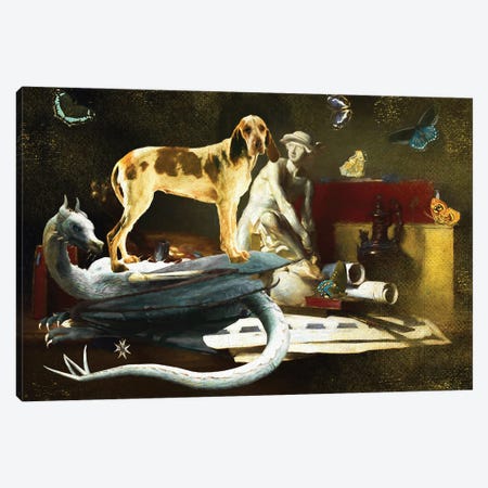 Bracco Italiano And Dragon Canvas Print #NDG1176} by Nobility Dogs Canvas Art