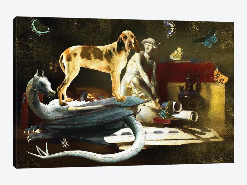 Bracco Italiano And Dragon by Nobility Dogs 1-piece Canvas Art Print