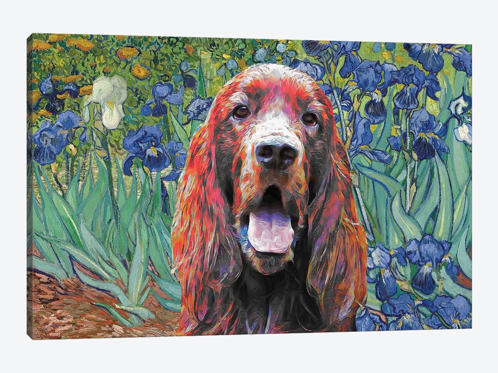 Irish Setter Irises by Nobility Dogs 1-piece Canvas Art Print