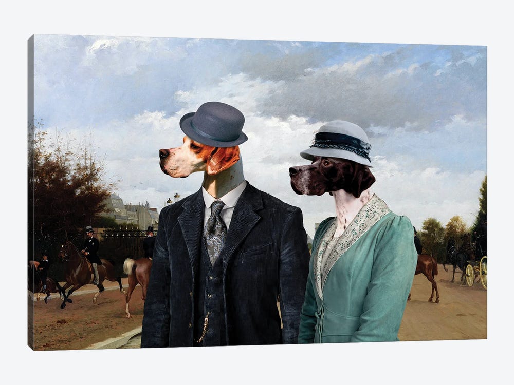 English Pointer Paris Avenue by Nobility Dogs 1-piece Canvas Print