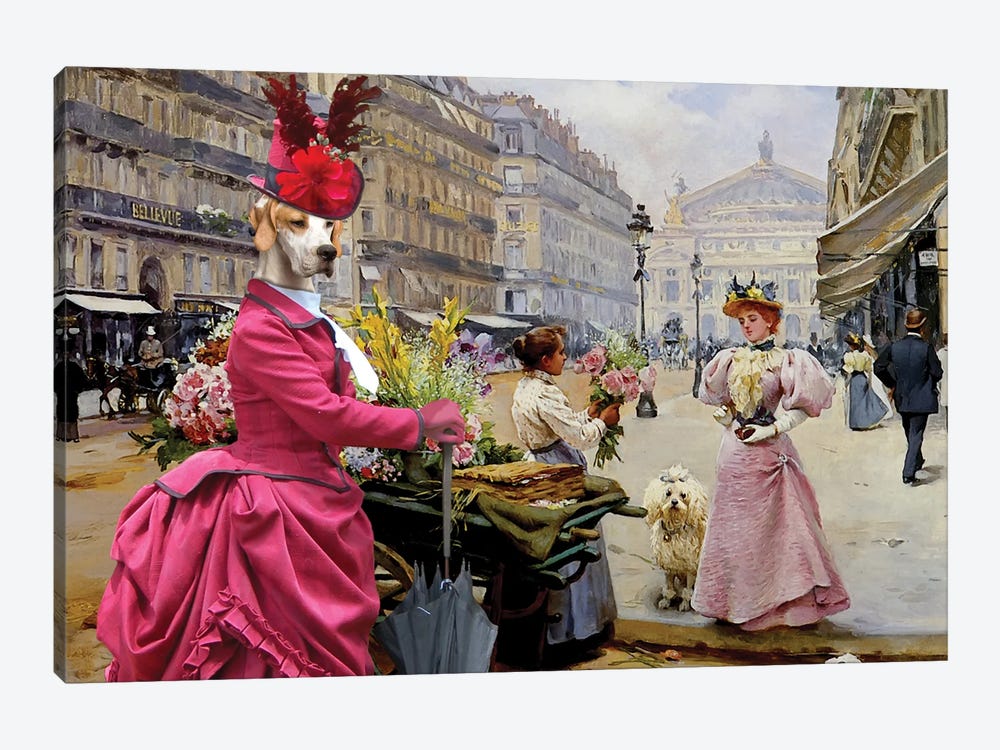 English Pointer Flower Merchant by Nobility Dogs 1-piece Canvas Print