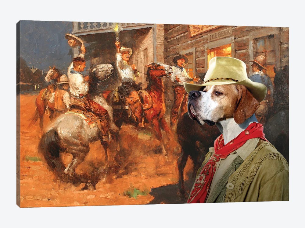English Pointer Hello Boys! by Nobility Dogs 1-piece Canvas Artwork