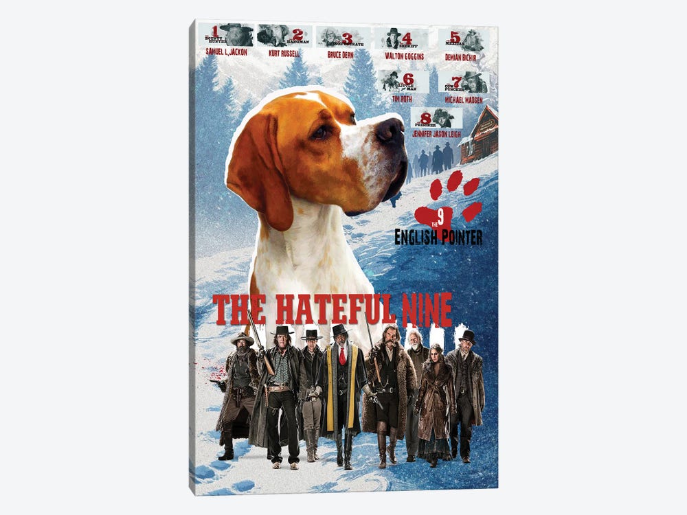English Pointer The Hateful Nine by Nobility Dogs 1-piece Canvas Wall Art